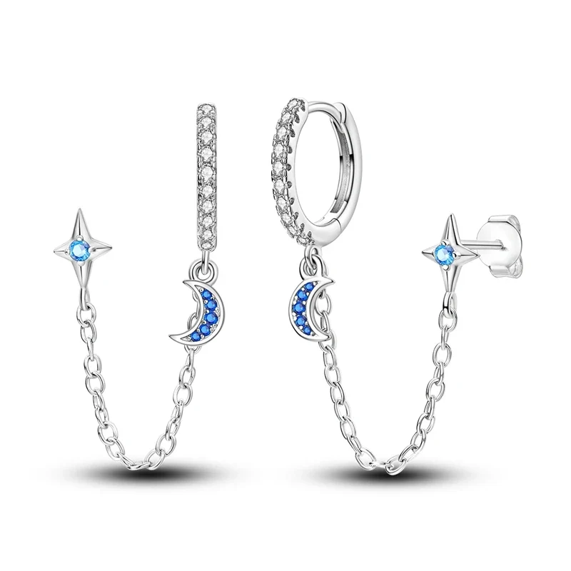 Funkelnde 925er Silber Creolen m. Zirkonia | Luxus-Qualität | Trend Ohrringe