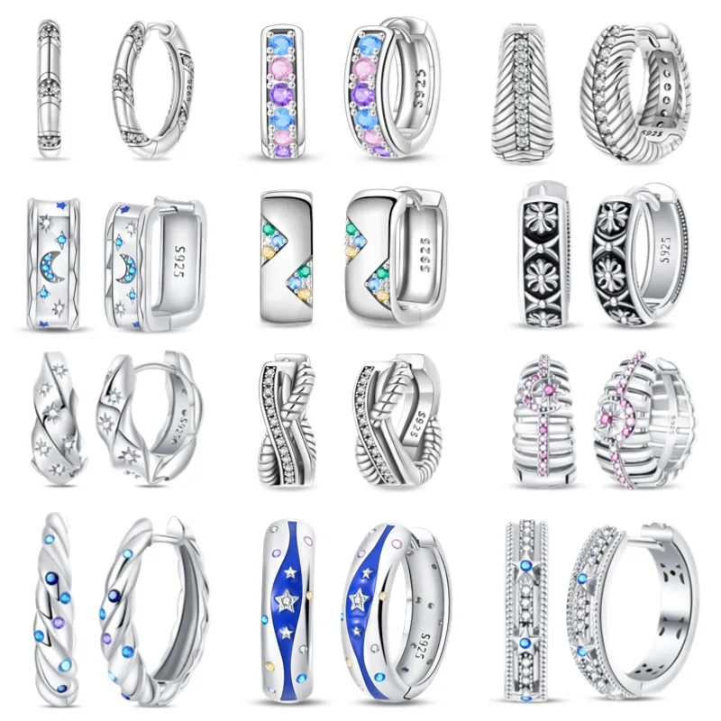 Creole Argento 925 Sterling Zirconi | Orecchini Eleganti Ipoallergenici Regalo