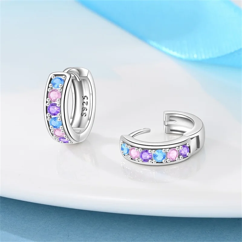 Creole Argento 925 Sterling Zirconi | Orecchini Eleganti Ipoallergenici Regalo