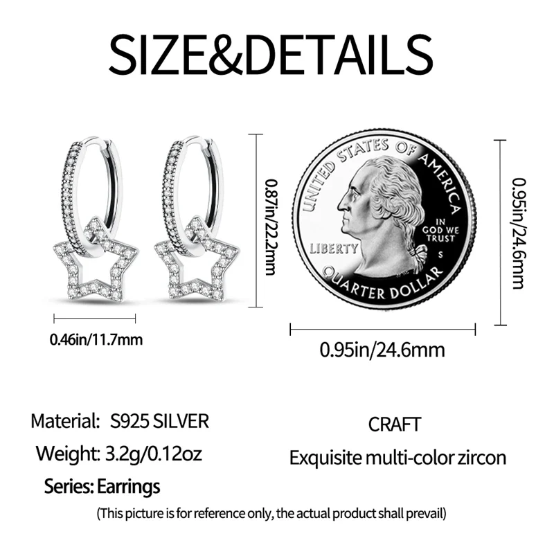 Creole Argento 925 Sterling Zirconi | Orecchini Eleganti Ipoallergenici Regalo