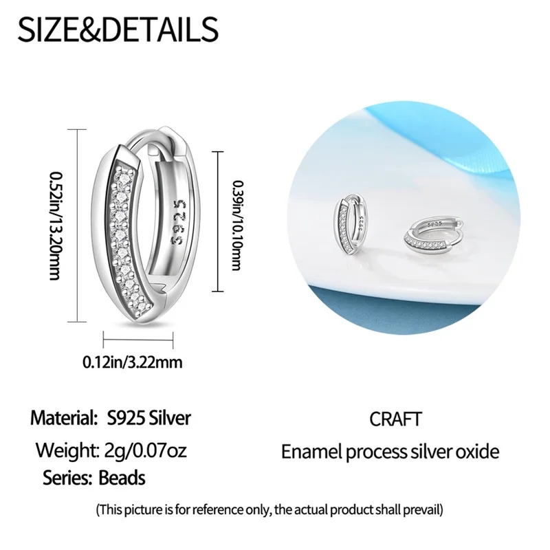 Creole Argento 925 Sterling Zirconi | Orecchini Eleganti Ipoallergenici Regalo
