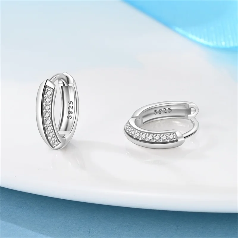 Creole Argento 925 Sterling Zirconi | Orecchini Eleganti Ipoallergenici Regalo