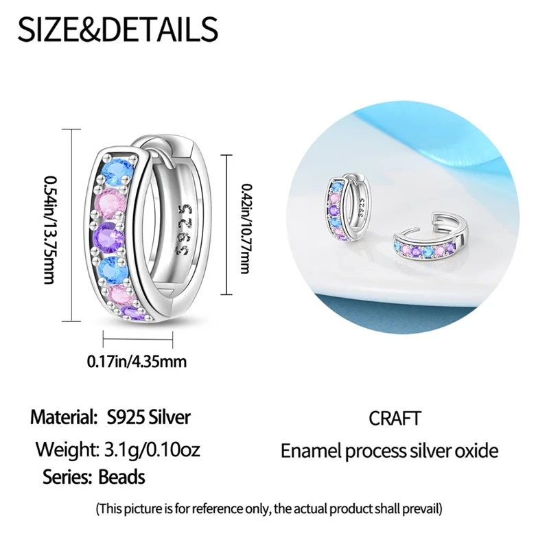 Creole Argento 925 Sterling Zirconi | Orecchini Eleganti Ipoallergenici Regalo
