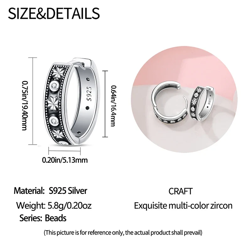 Creole Argento 925 Sterling Zirconi | Orecchini Eleganti Ipoallergenici Regalo
