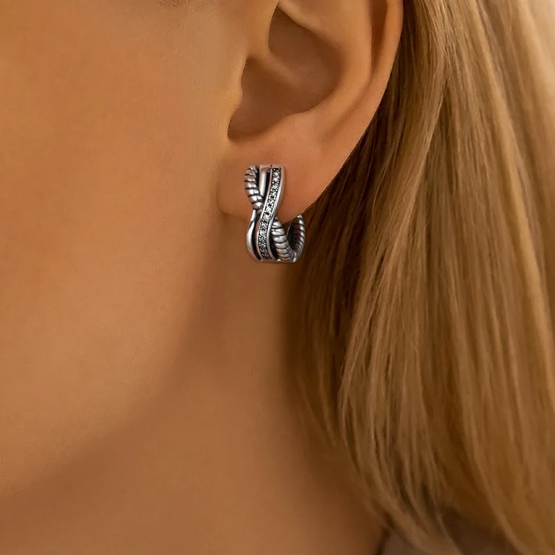 Creole Argento 925 Sterling Zirconi | Orecchini Eleganti Ipoallergenici Regalo