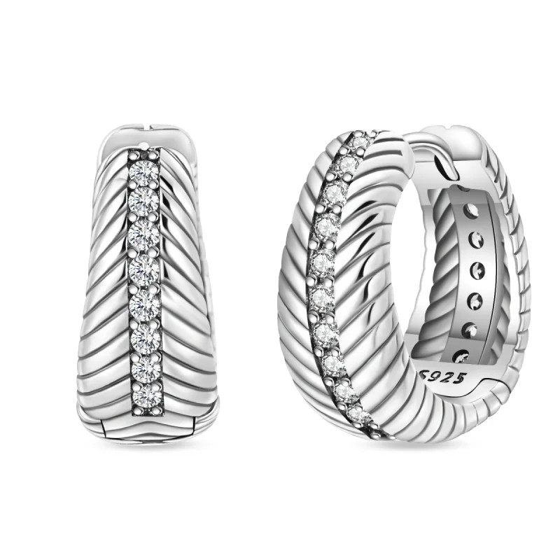 Creole Argento 925 Sterling Zirconi | Orecchini Eleganti Ipoallergenici Regalo