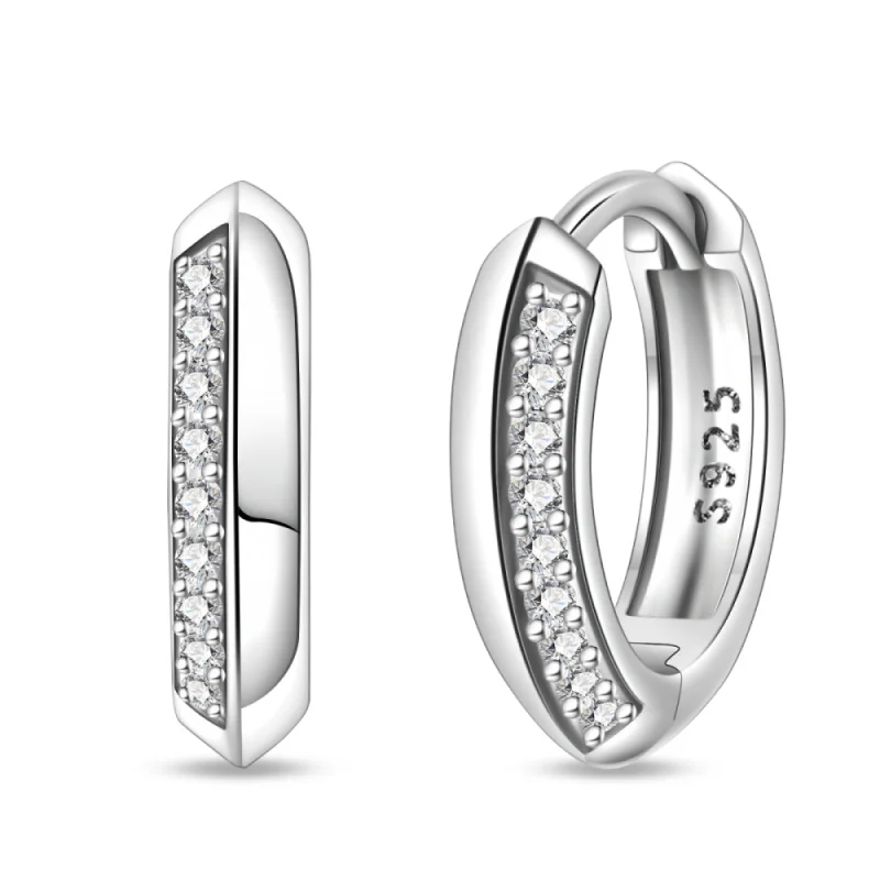 Creole Argento 925 Sterling Zirconi | Orecchini Eleganti Ipoallergenici Regalo