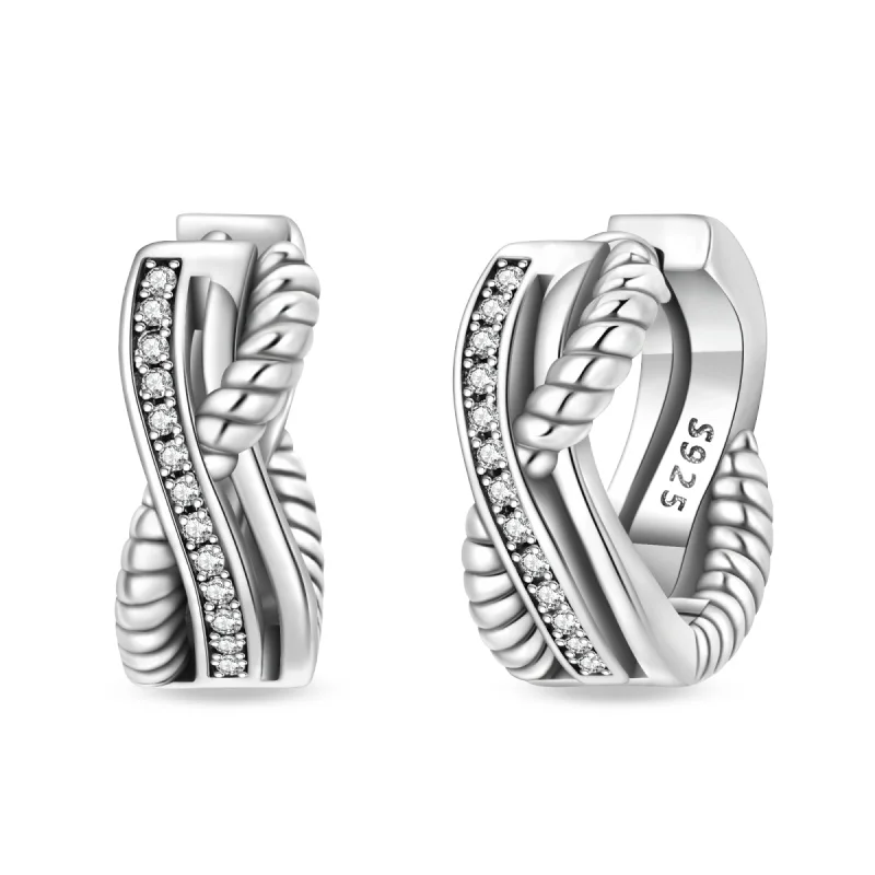 Creole Argento 925 Sterling Zirconi | Orecchini Eleganti Ipoallergenici Regalo
