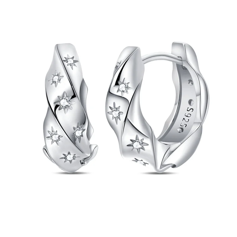 Creole Argento 925 Sterling Zirconi | Orecchini Eleganti Ipoallergenici Regalo