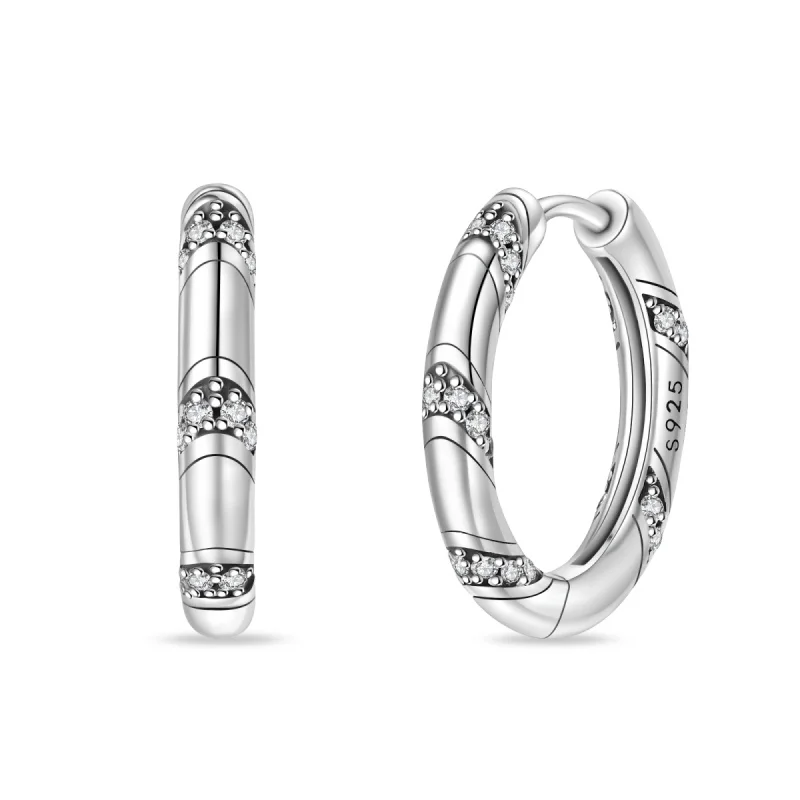 Creole Argento 925 Sterling Zirconi | Orecchini Eleganti Ipoallergenici Regalo