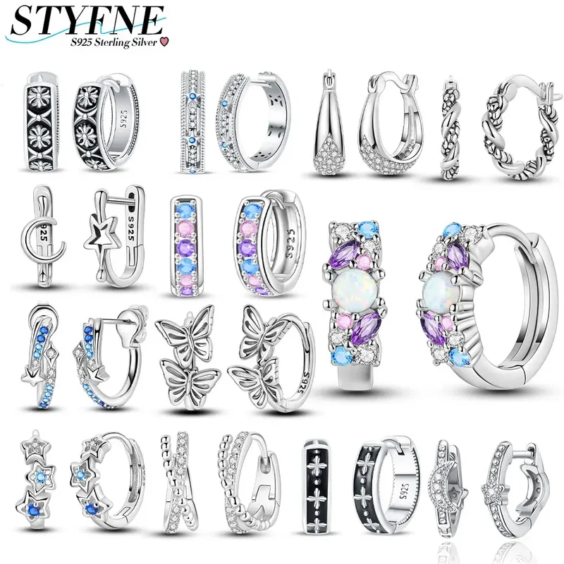 Creolen 925 Silber Ohrringe Zirkonia | Hypoallergen | Luxus Ohrstecker Geschenk