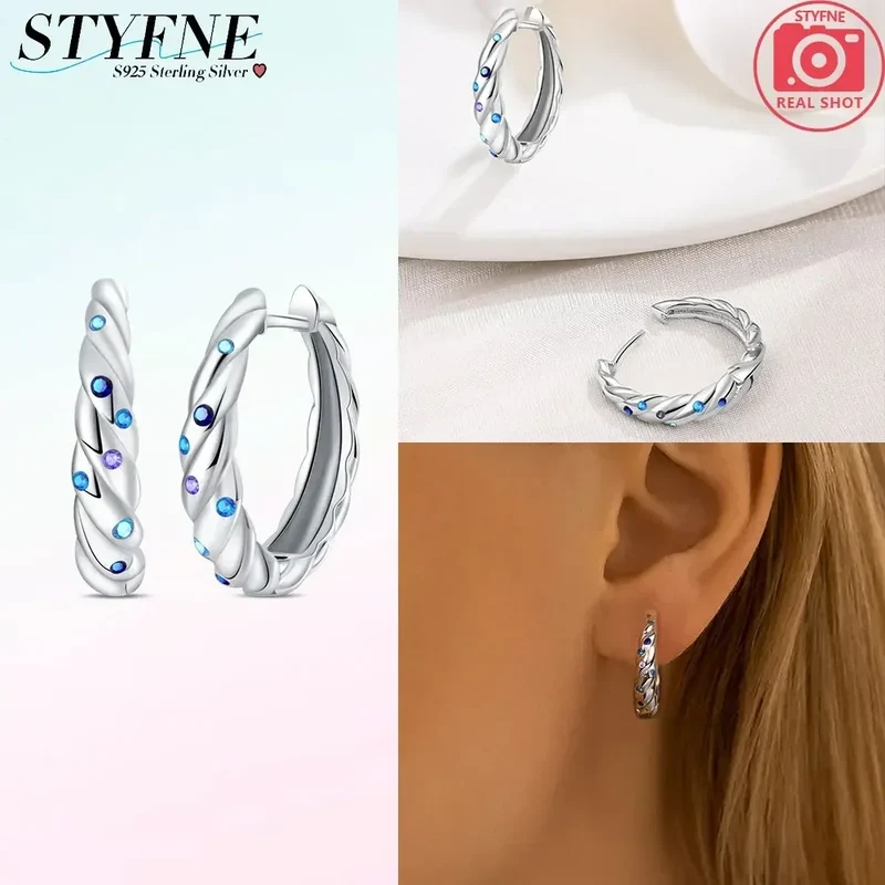 Creolen 925 Silber Ohrringe Zirkonia | Hypoallergen | Luxus Ohrstecker Geschenk