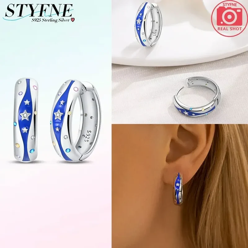 Creolen 925 Silber Ohrringe Zirkonia | Hypoallergen | Luxus Ohrstecker Geschenk