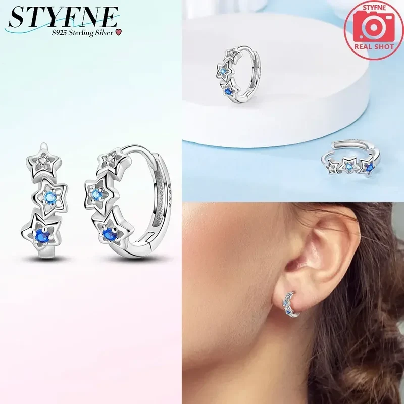 Creolen 925 Silber Ohrringe Zirkonia | Hypoallergen | Luxus Ohrstecker Geschenk