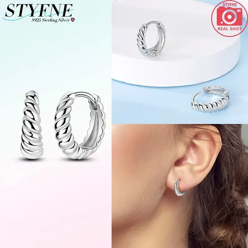 Creolen 925 Silber Ohrringe Zirkonia | Hypoallergen | Luxus Ohrstecker Geschenk