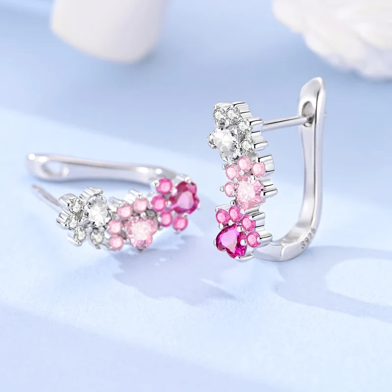 Orecchini a Cerchio in Argento 925 Sterling con Zirconi | Creole Brillanti