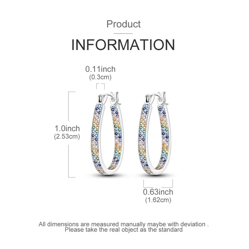 Orecchini a Cerchio in Argento 925 Sterling con Zirconi | Creole Brillanti