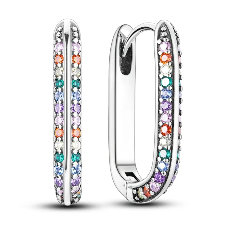 Orecchini a Cerchio in Argento 925 Sterling con Zirconi | Creole Brillanti