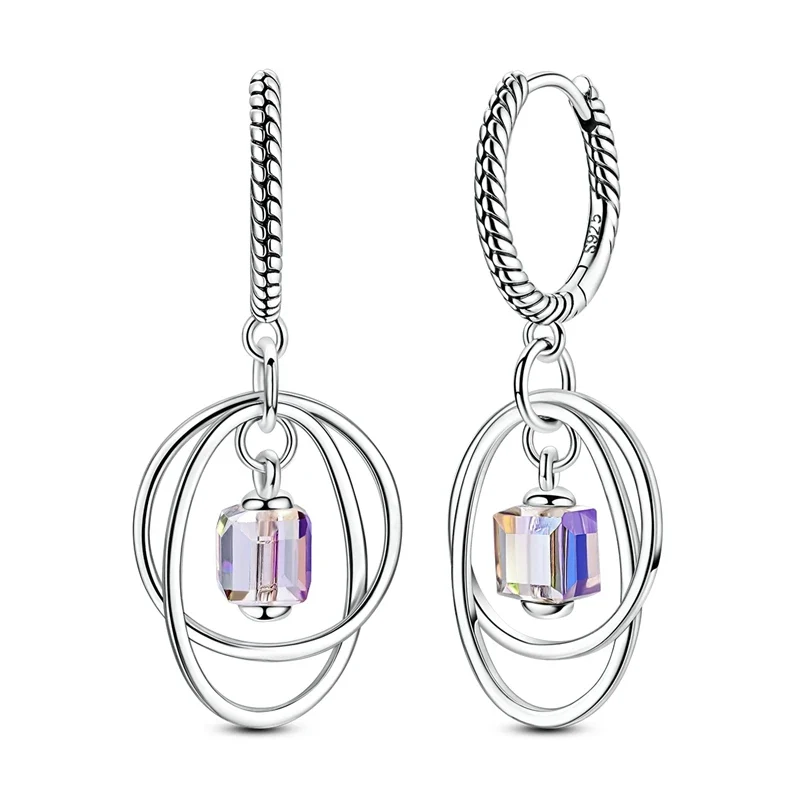 Orecchini a Cerchio in Argento 925 Sterling con Zirconi | Creole Brillanti