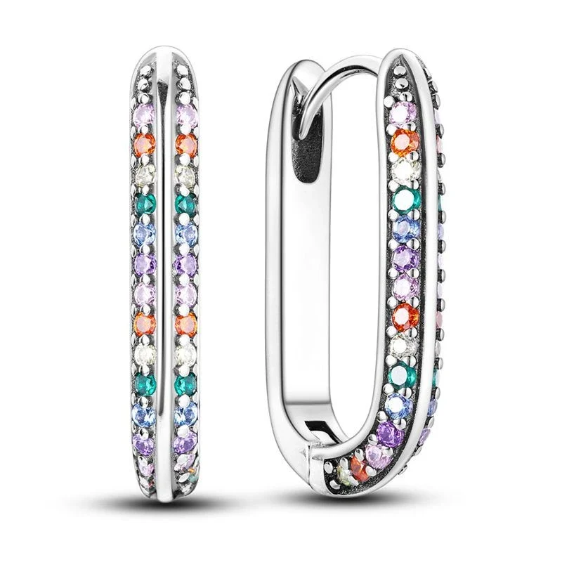 Funkelnde 925er Silber Creolen m. Zirkonia | Luxus-Qualität | Trend Ohrringe