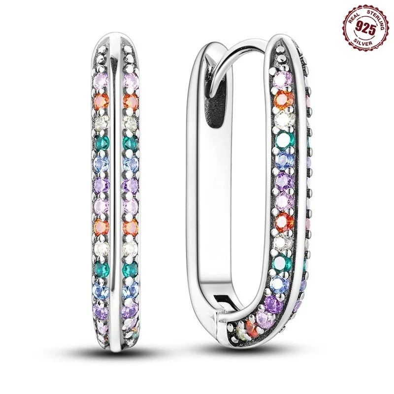 Funkelnde 925er Silber Creolen m. Zirkonia | Luxus-Qualität | Trend Ohrringe