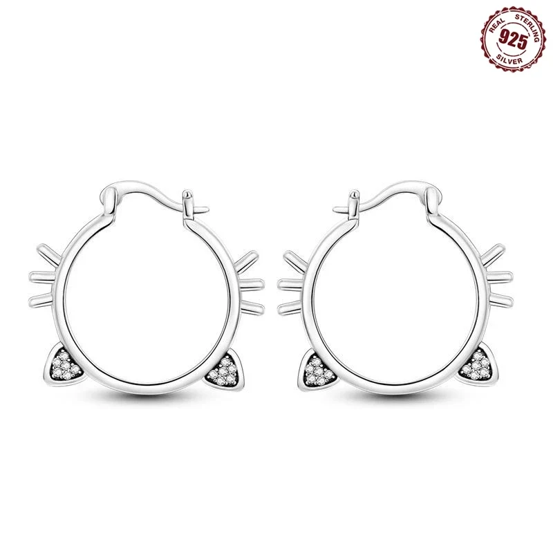 Funkelnde 925er Silber Creolen m. Zirkonia | Luxus-Qualität | Trend Ohrringe