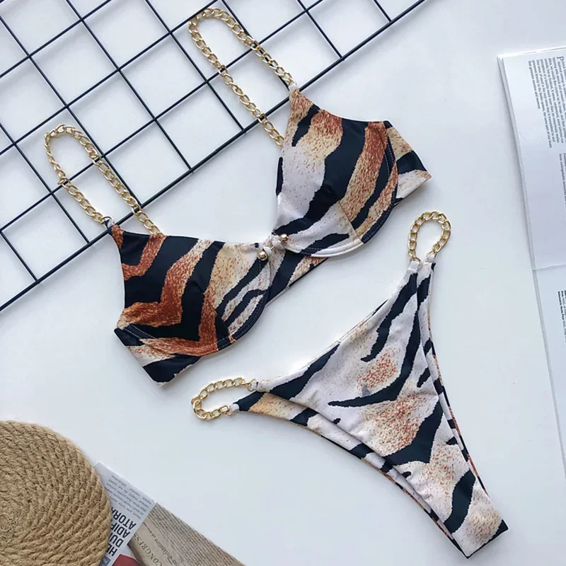 Frauen Bademode High Cut Bikini Set Sexy Push Up Badeanzug Damen Tanga Swimwear