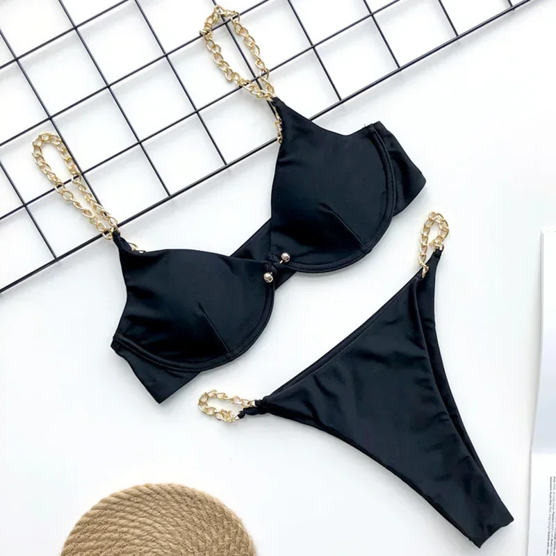 Frauen Bademode High Cut Bikini Set Sexy Push Up Badeanzug Damen Tanga Swimwear
