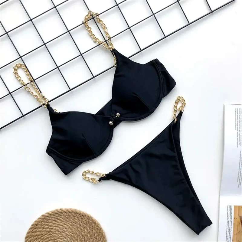Frauen Bademode High Cut Bikini Set Sexy Push Up Badeanzug Damen Tanga Swimwear