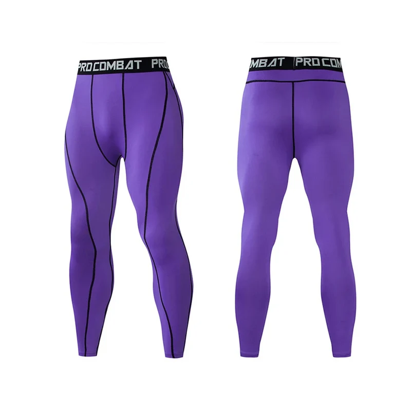 Pantaloni a Compressione da Uomo Leggings Calcio Corsa Palestra Leggins Calza