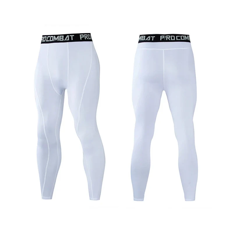 Pantaloni a Compressione da Uomo Leggings Calcio Corsa Palestra Leggins Calza