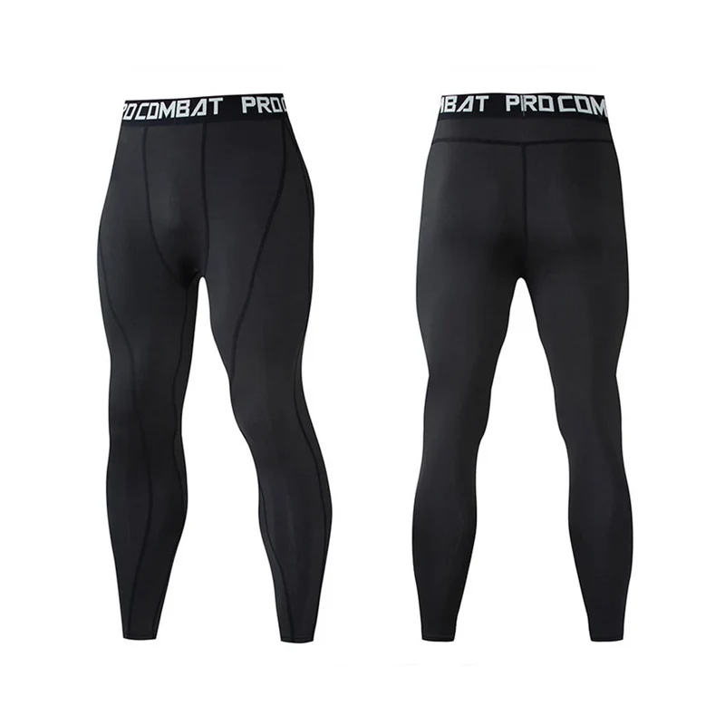 Pantaloni a Compressione da Uomo Leggings Calcio Corsa Palestra Leggins Calza