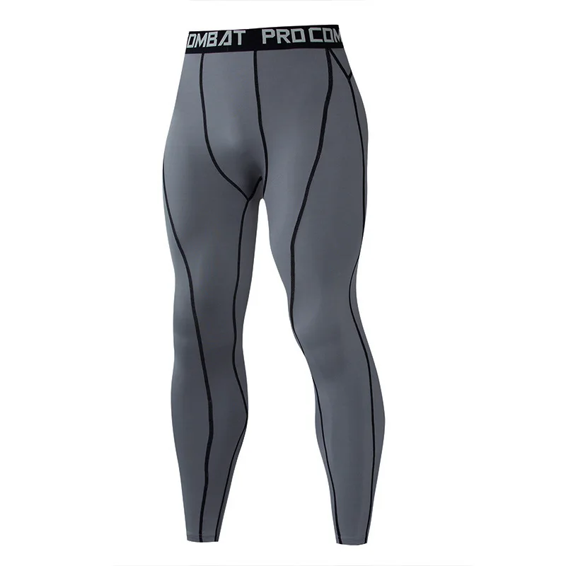 Pantaloni a Compressione da Uomo Leggings Calcio Corsa Palestra Leggins Calza