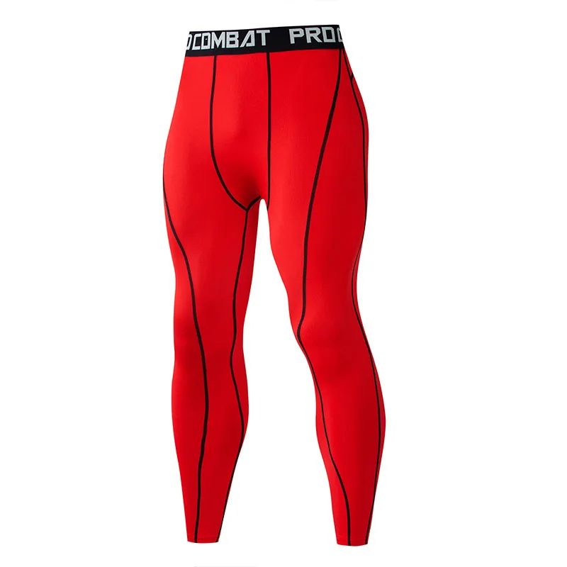 Pantaloni a Compressione da Uomo Leggings Calcio Corsa Palestra Leggins Calza