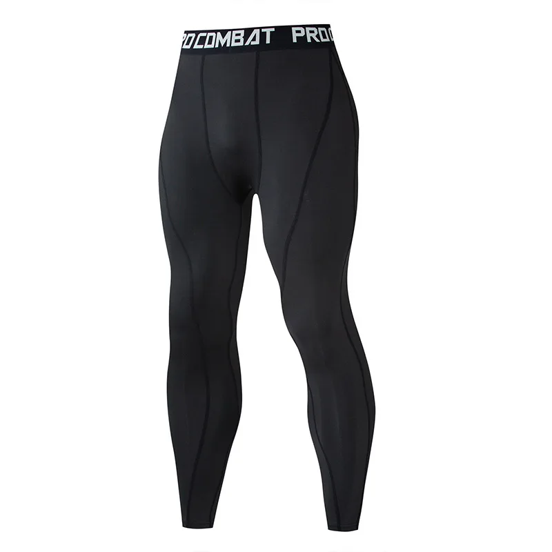 Pantaloni a Compressione da Uomo Leggings Calcio Corsa Palestra Leggins Calza