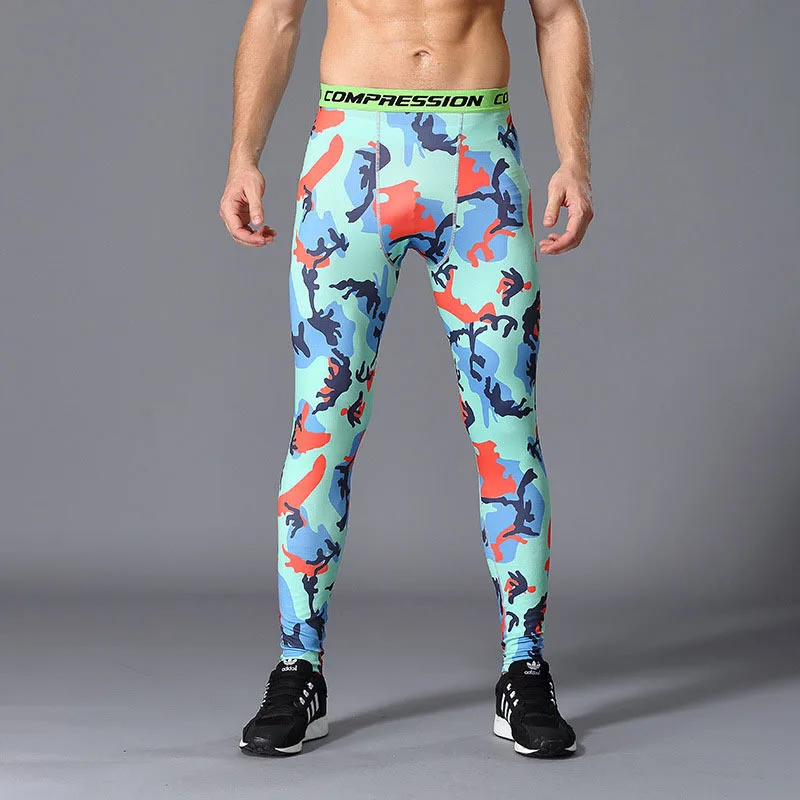 Pantaloni a Compressione da Uomo Leggings Calcio Corsa Palestra Leggins Calza