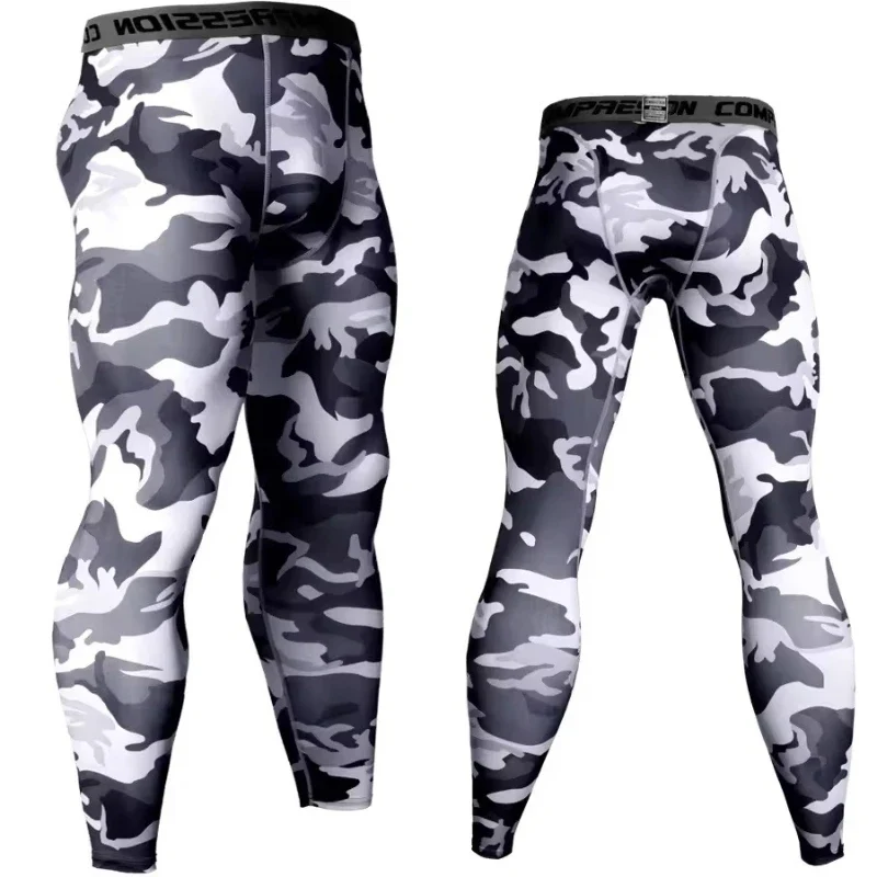 Pantaloni a Compressione da Uomo Leggings Calcio Corsa Palestra Leggins Calza