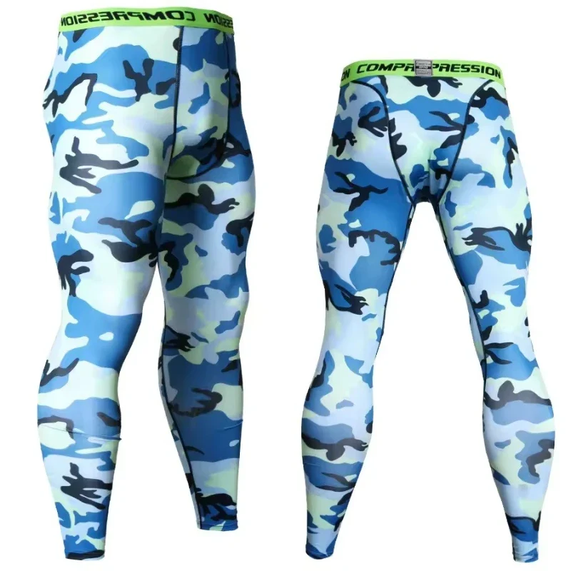 Pantaloni a Compressione da Uomo Leggings Calcio Corsa Palestra Leggins Calza
