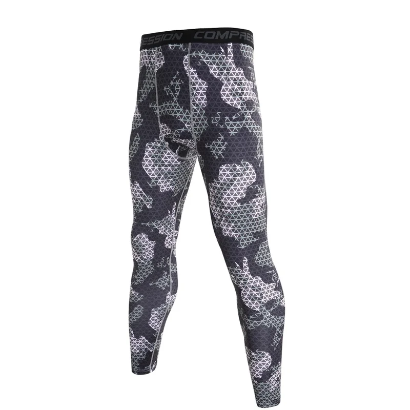 Pantaloni a Compressione da Uomo Leggings Calcio Corsa Palestra Leggins Calza