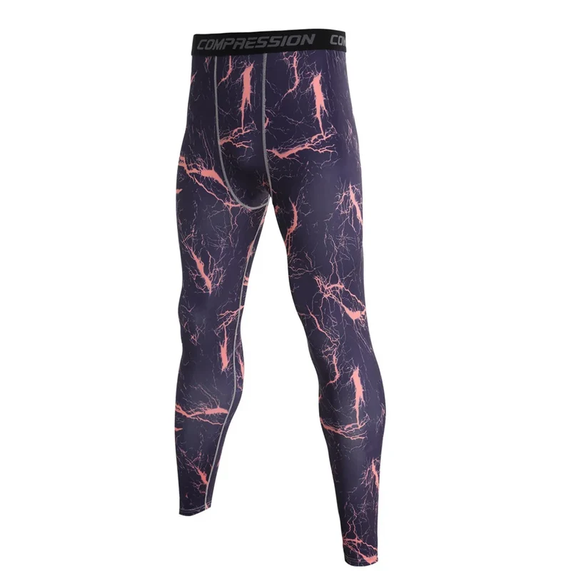 Pantaloni a Compressione da Uomo Leggings Calcio Corsa Palestra Leggins Calza
