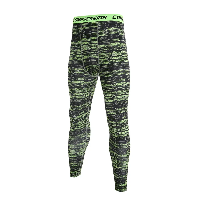 Pantaloni a Compressione da Uomo Leggings Calcio Corsa Palestra Leggins Calza