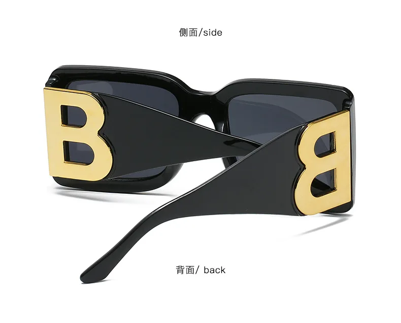 Designer Luxus Brille Sonnenbrille Damen Quadratische Übergröße Gläser Vintage