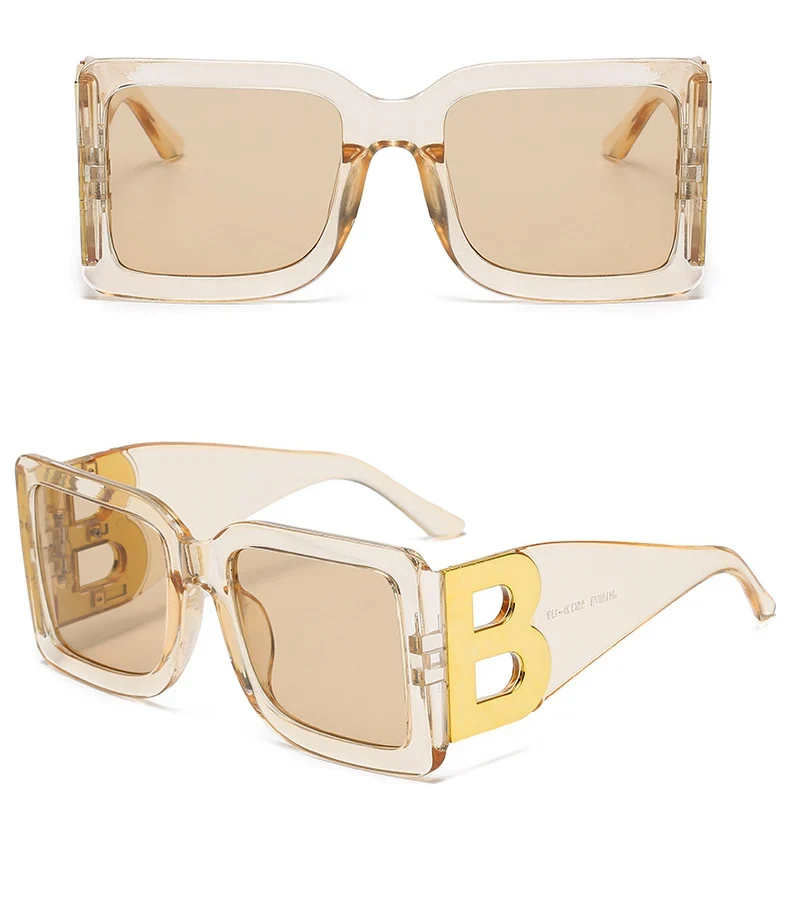 Designer Luxus Brille Sonnenbrille Damen Quadratische Übergröße Gläser Vintage