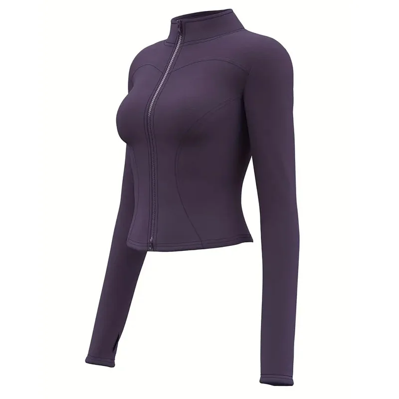 Damen kurze Sportjacke Sweatshirt Fitness Gym Jacke Yogajacke Yoga Sportswear