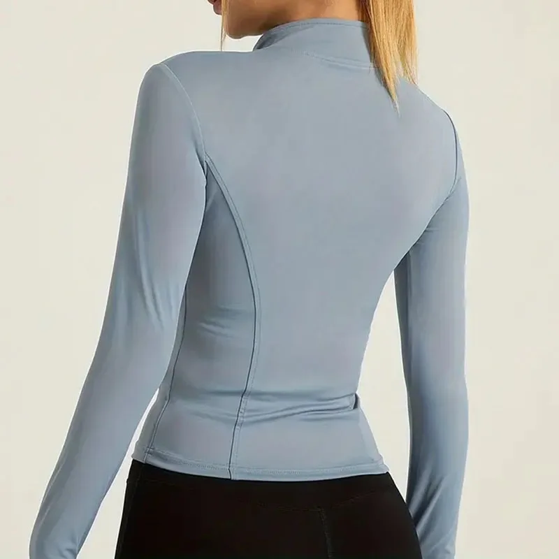 Damen kurze Sportjacke Sweatshirt Fitness Gym Jacke Yogajacke Yoga Sportswear