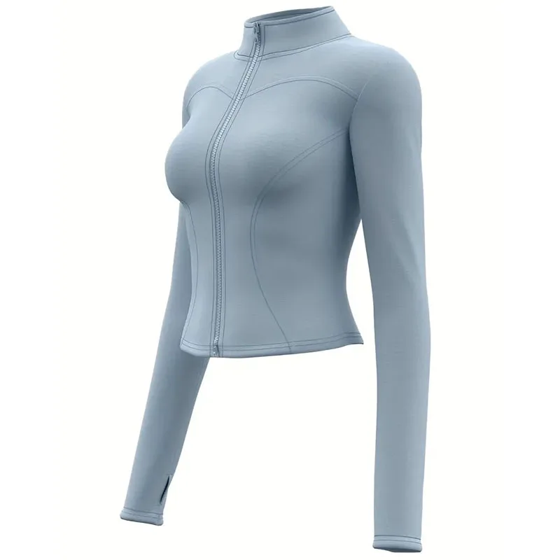 Damen kurze Sportjacke Sweatshirt Fitness Gym Jacke Yogajacke Yoga Sportswear