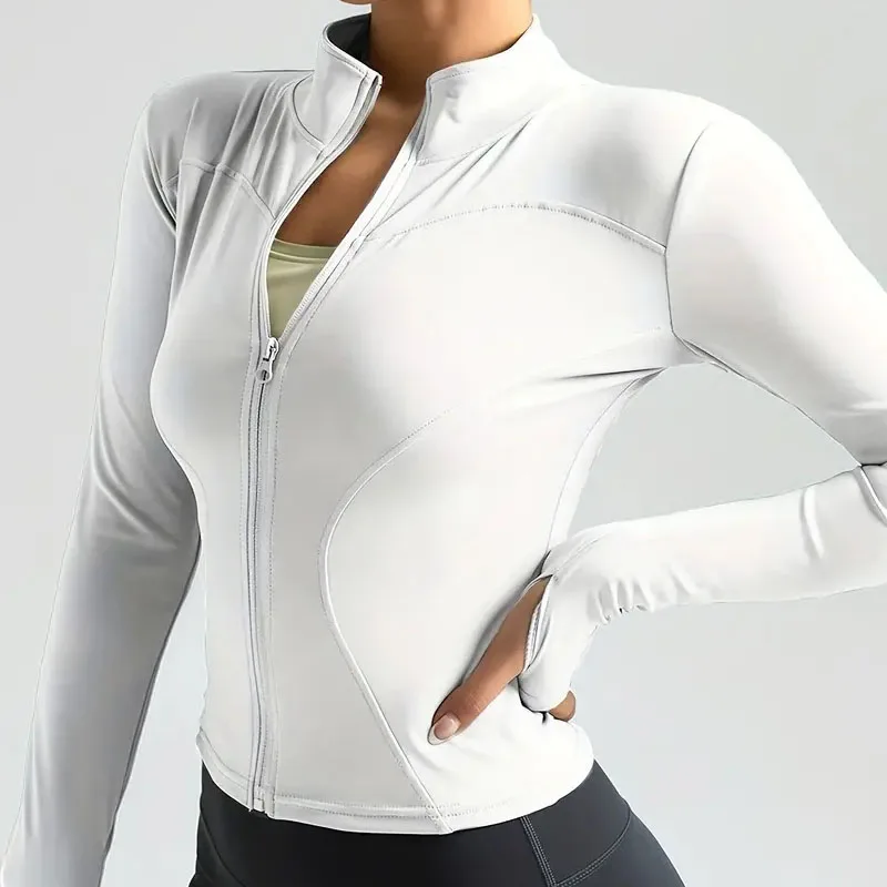 Damen kurze Sportjacke Sweatshirt Fitness Gym Jacke Yogajacke Yoga Sportswear