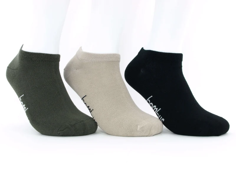 3 Paar "Bambus" Sneaker Socken oliv