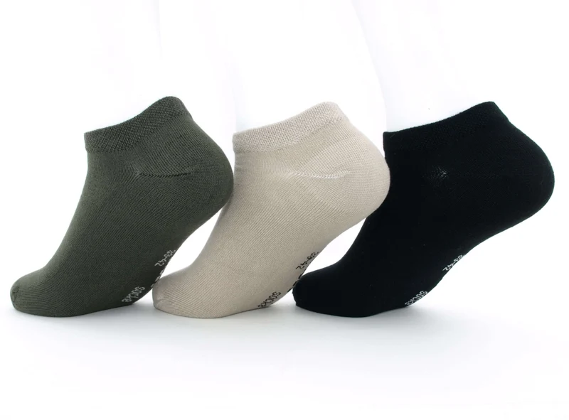 3 Paar "Bambus" Sneaker Socken oliv