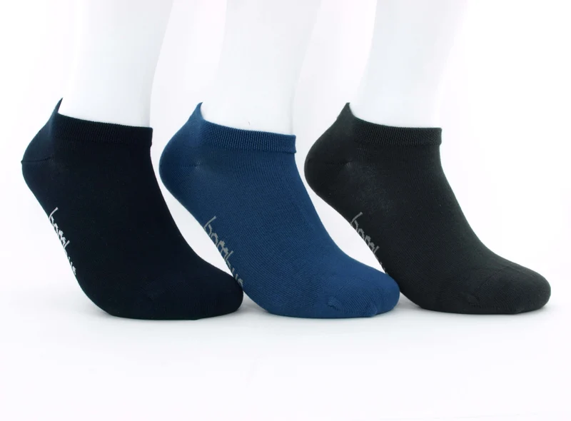 3 Paar "Bambus" Sneaker Socken blau